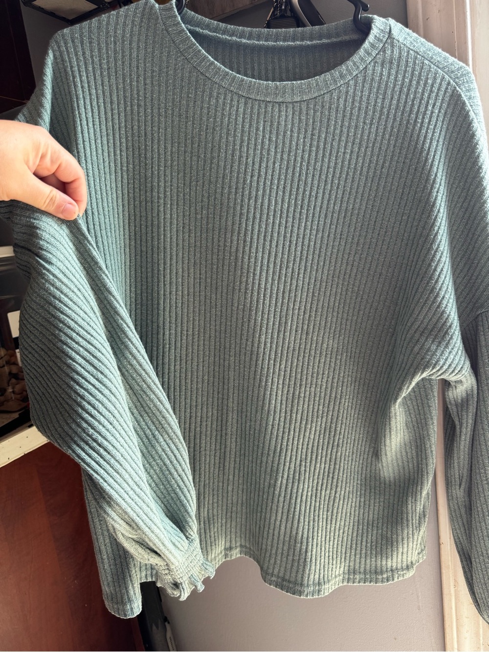 Ribbed Crewneck longsleeve - Seafoam Green